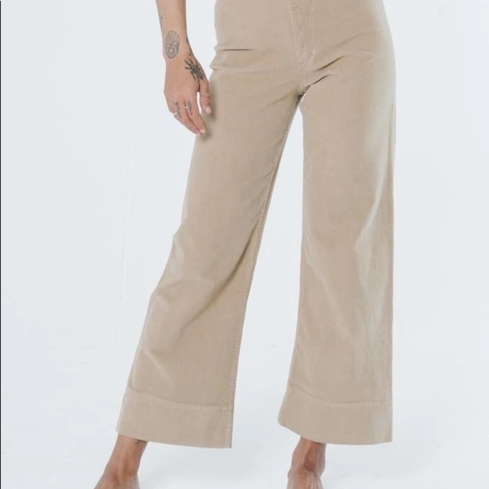 Thrills belle cord sand wide leg